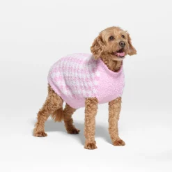 COZY KNIT PET SWEATER | PETAL HOUNDSTOOTH