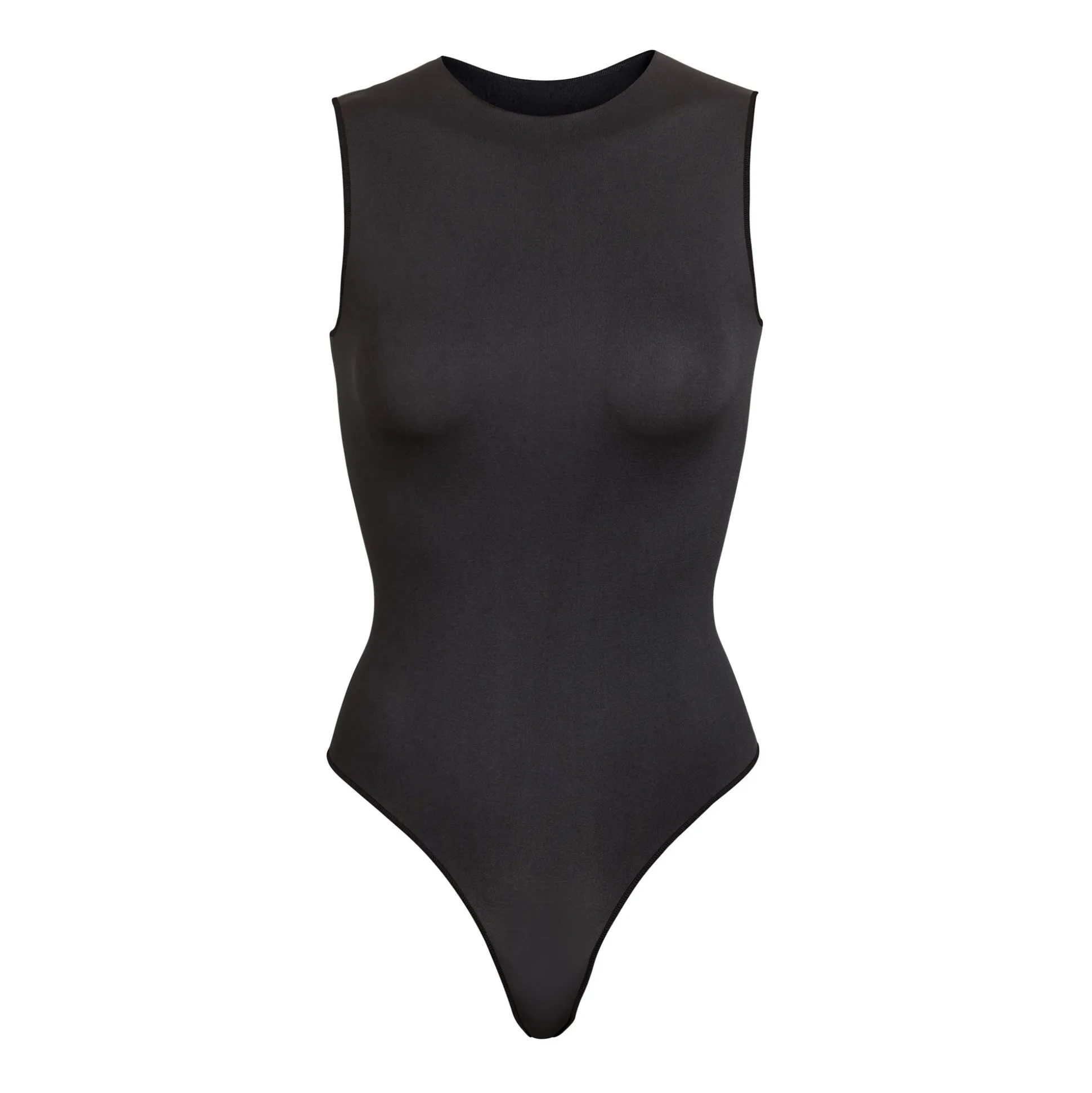 ESSENTIAL CREW NECK SLEEVELESS BODYSUIT | ONYX