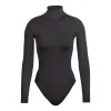 ESSENTIAL MOCK NECK LONG SLEEVE BODYSUIT | ONYX