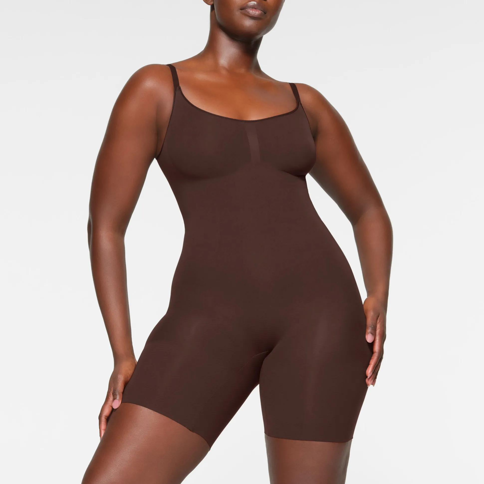 EVERYDAY SCULPT MID THIGH BODYSUIT | ESPRESSO