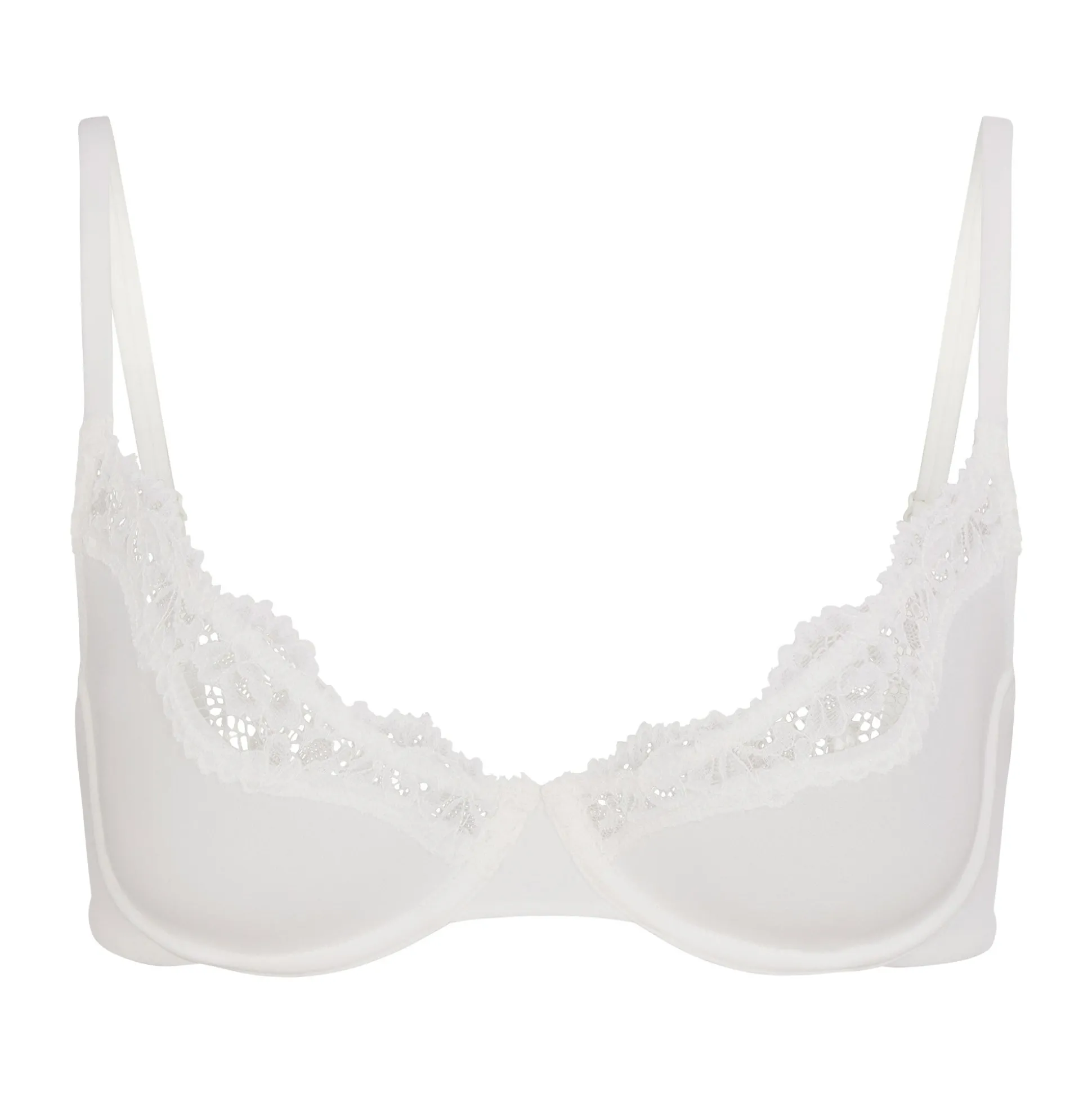 FITS EVERYBODY CORDED LACE UNLINED SCOOP BRA | MARBLE