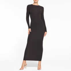 FITS EVERYBODY CREW NECK LONG SLEEVE DRESS | ONYX