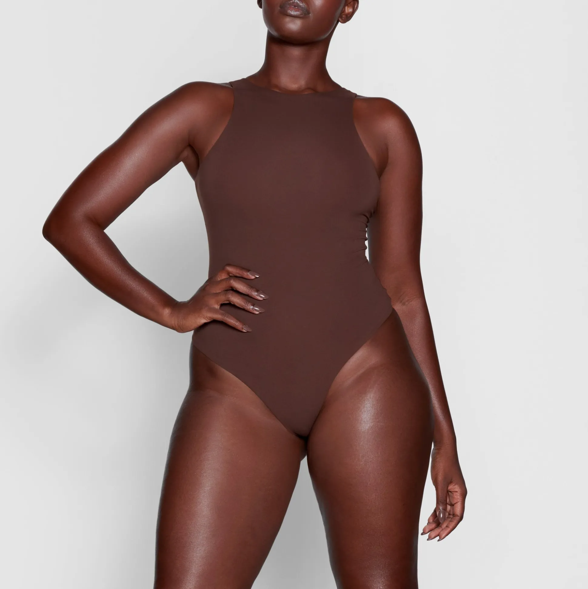 FITS EVERYBODY HIGH NECK BODYSUIT | COCOA
