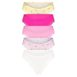 FITS EVERYBODY LACE CHEEKY TANGA 5-PACK | CHERRY PRINT MULTI