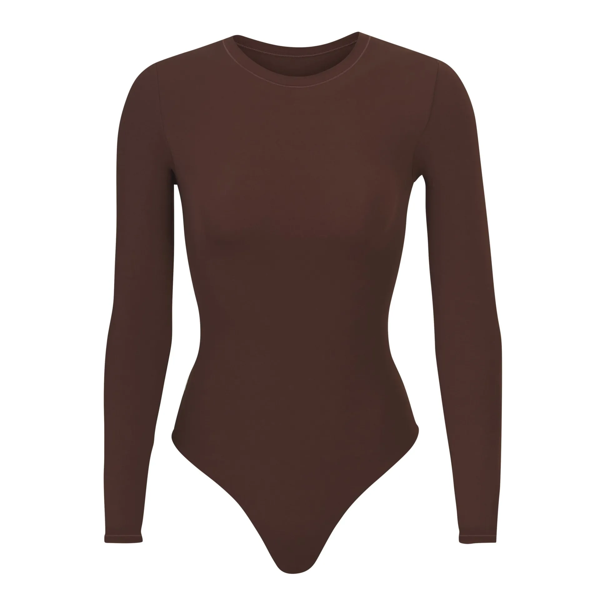 FITS EVERYBODY LONG SLEEVE CREW NECK BODYSUIT | COCOA