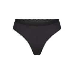FITS EVERYBODY PICOT TRIM THONG | ONYX