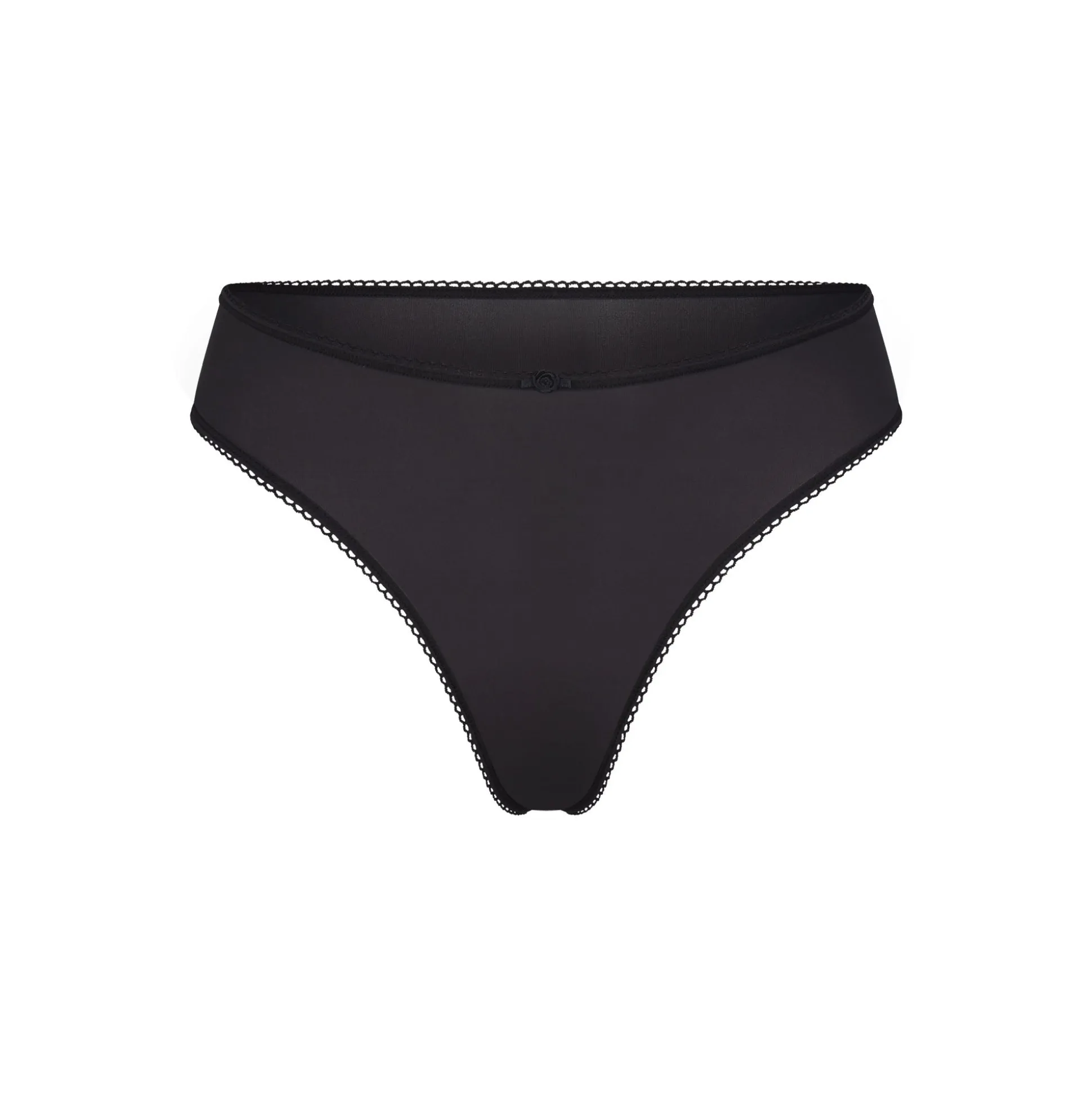 FITS EVERYBODY PICOT TRIM THONG | ONYX