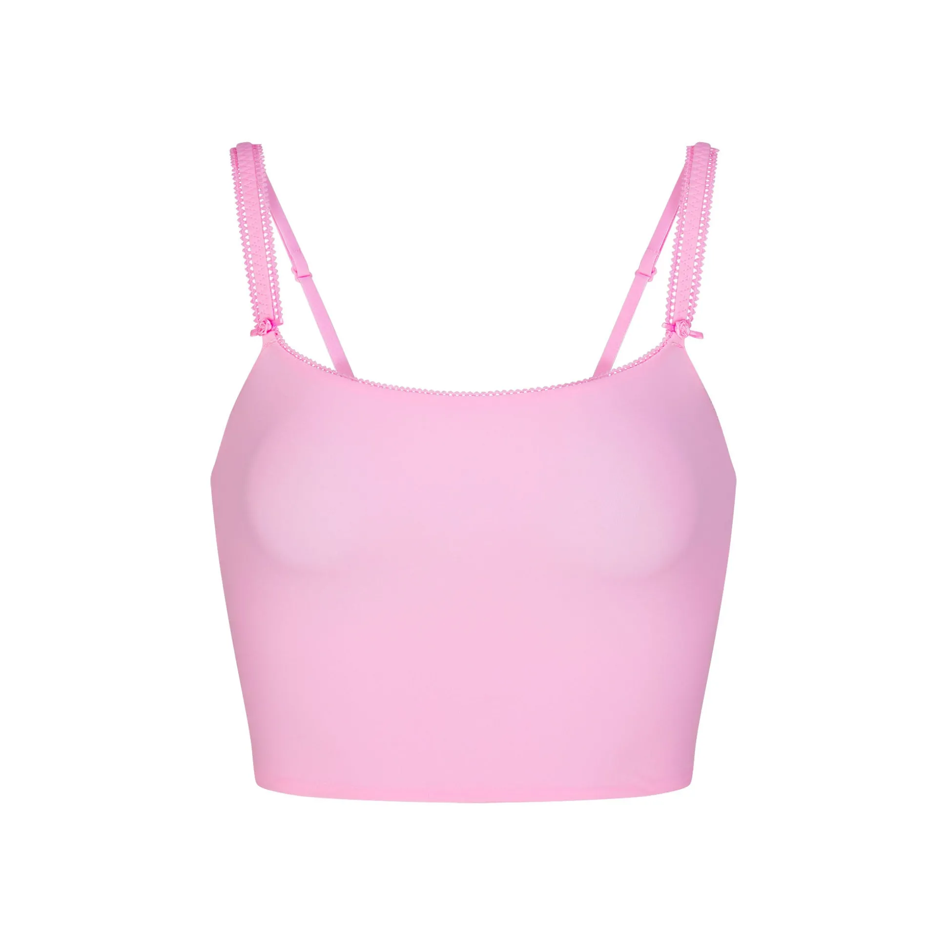 FITS EVERYBODY PICOT TRIM CROPPED CAMI | BUBBLE GUM