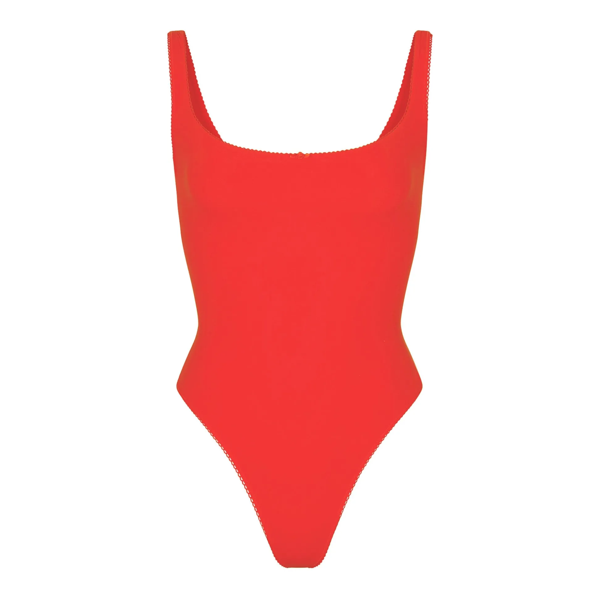 FITS EVERYBODY PICOT TRIM SQUARE NECK BODYSUIT | RUBY