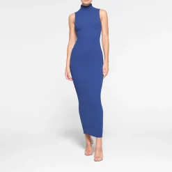 FITS EVERYBODY SLEEVELESS MOCK NECK DRESS | SAPPHIRE