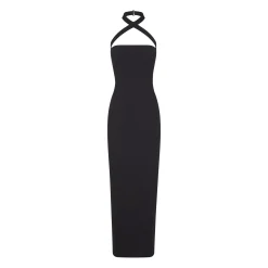 FITS EVERYBODY WRAP LONG SLIP DRESS | ONYX