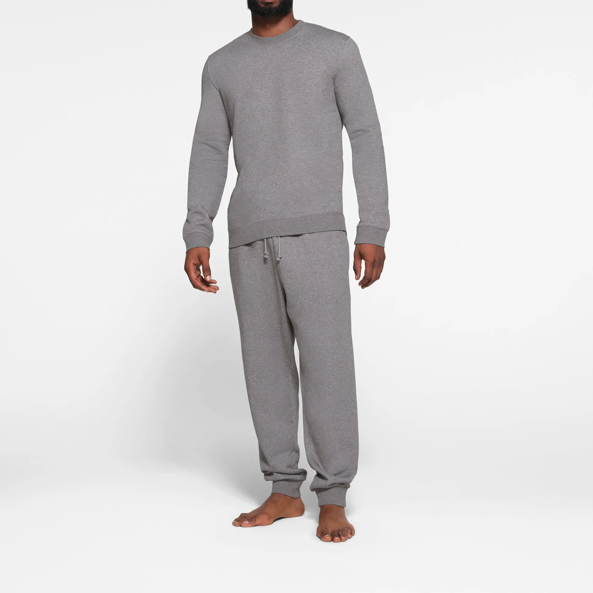 FLEECE LOUNGE MENS CREWNECK | DARK HEATHER GREY