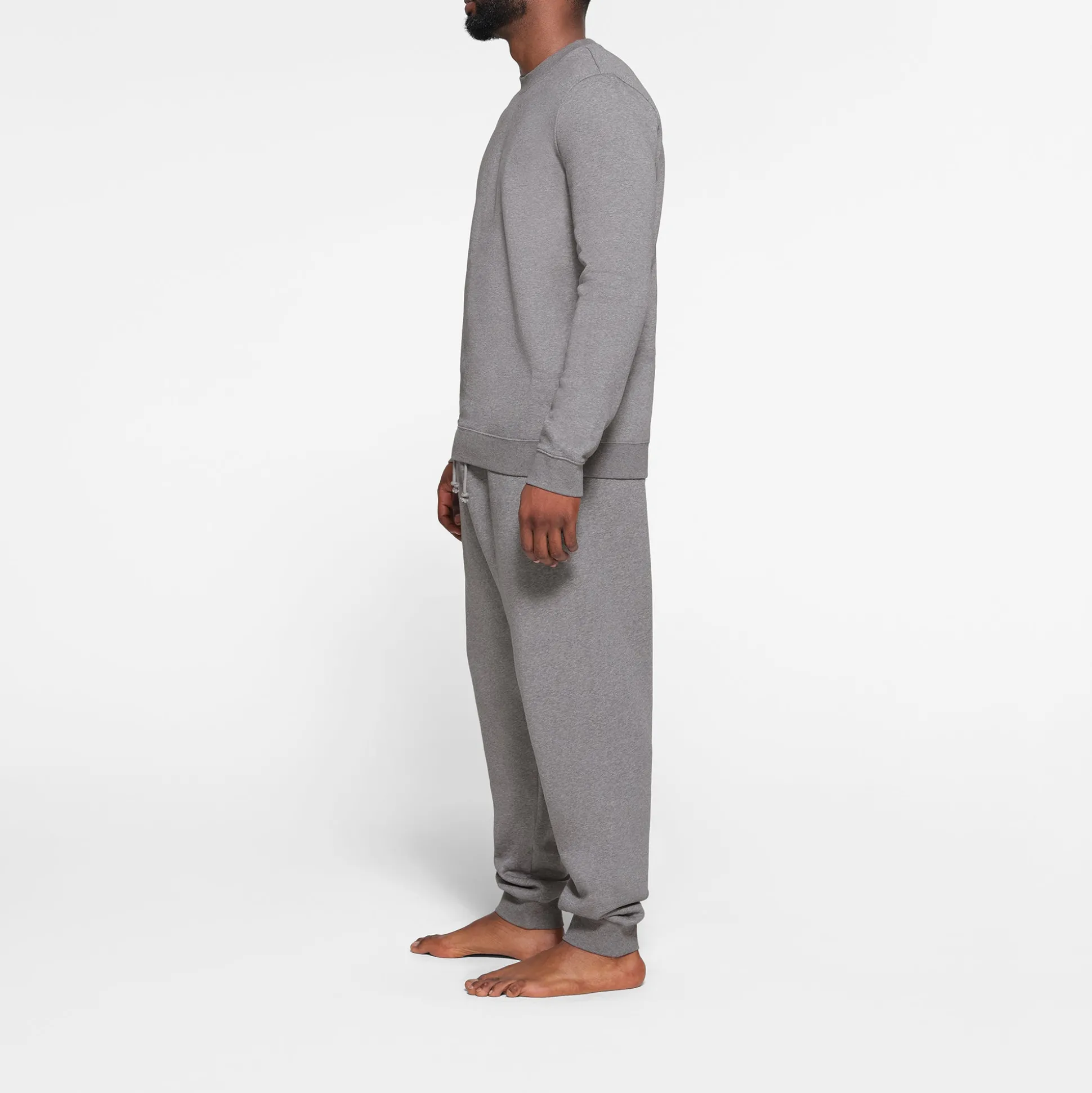 FLEECE LOUNGE MENS CREWNECK | DARK HEATHER GREY
