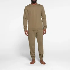FLEECE LOUNGE MENS CREWNECK | ARMY