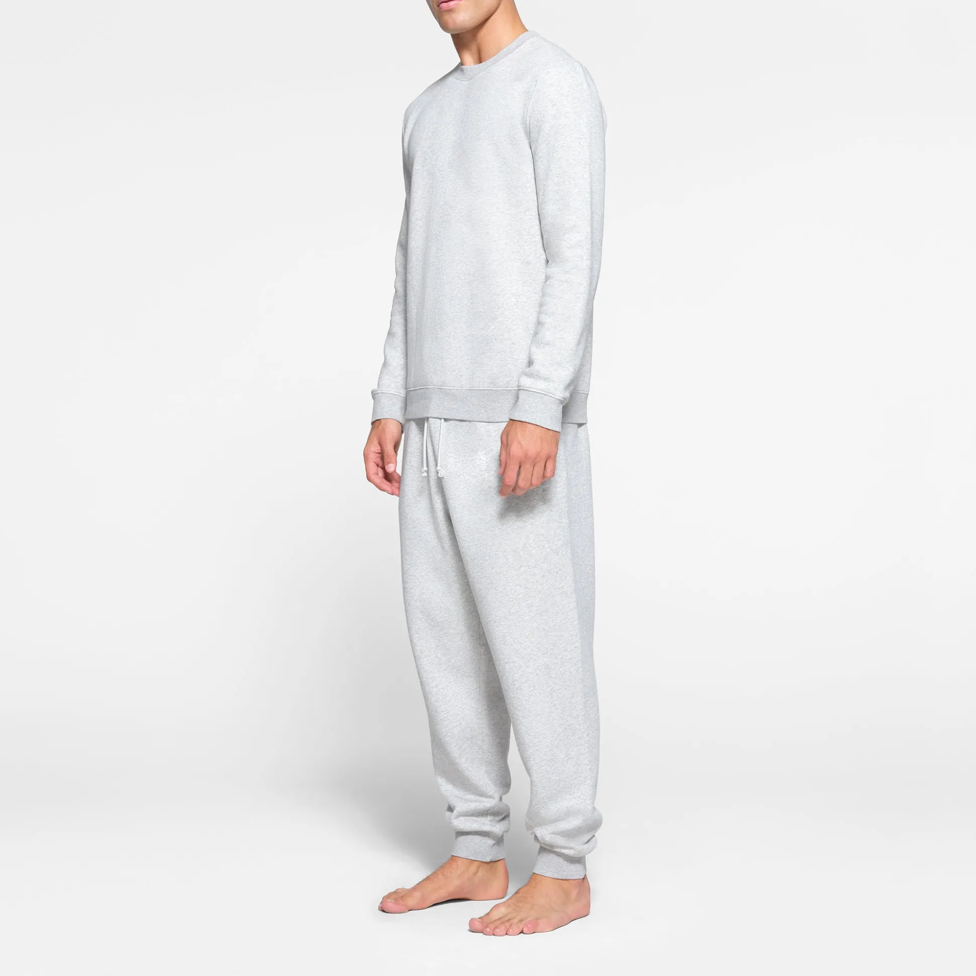 FLEECE LOUNGE MENS CREWNECK | LIGHT HEATHER GREY