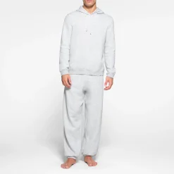 FLEECE LOUNGE MENS HOODIE | LIGHT HEATHER GREY