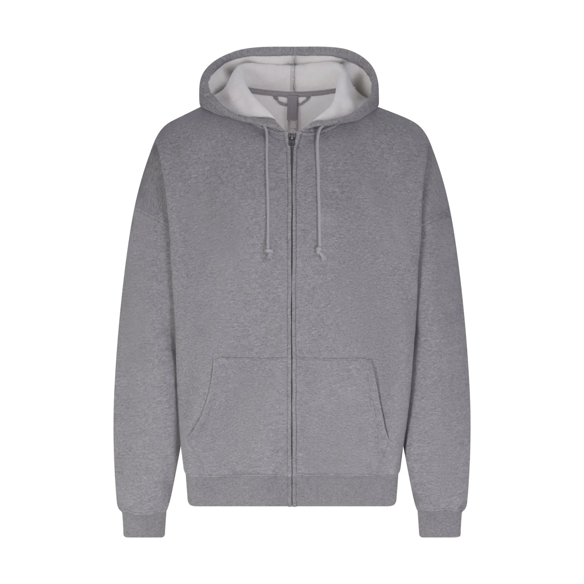 FLEECE LOUNGE MENS OVERSIZED ZIP UP HOODIE | DARK HEATHER GREY