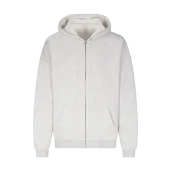 FLEECE LOUNGE MENS OVERSIZED ZIP UP HOODIE | LIGHT HEATHER GREY
