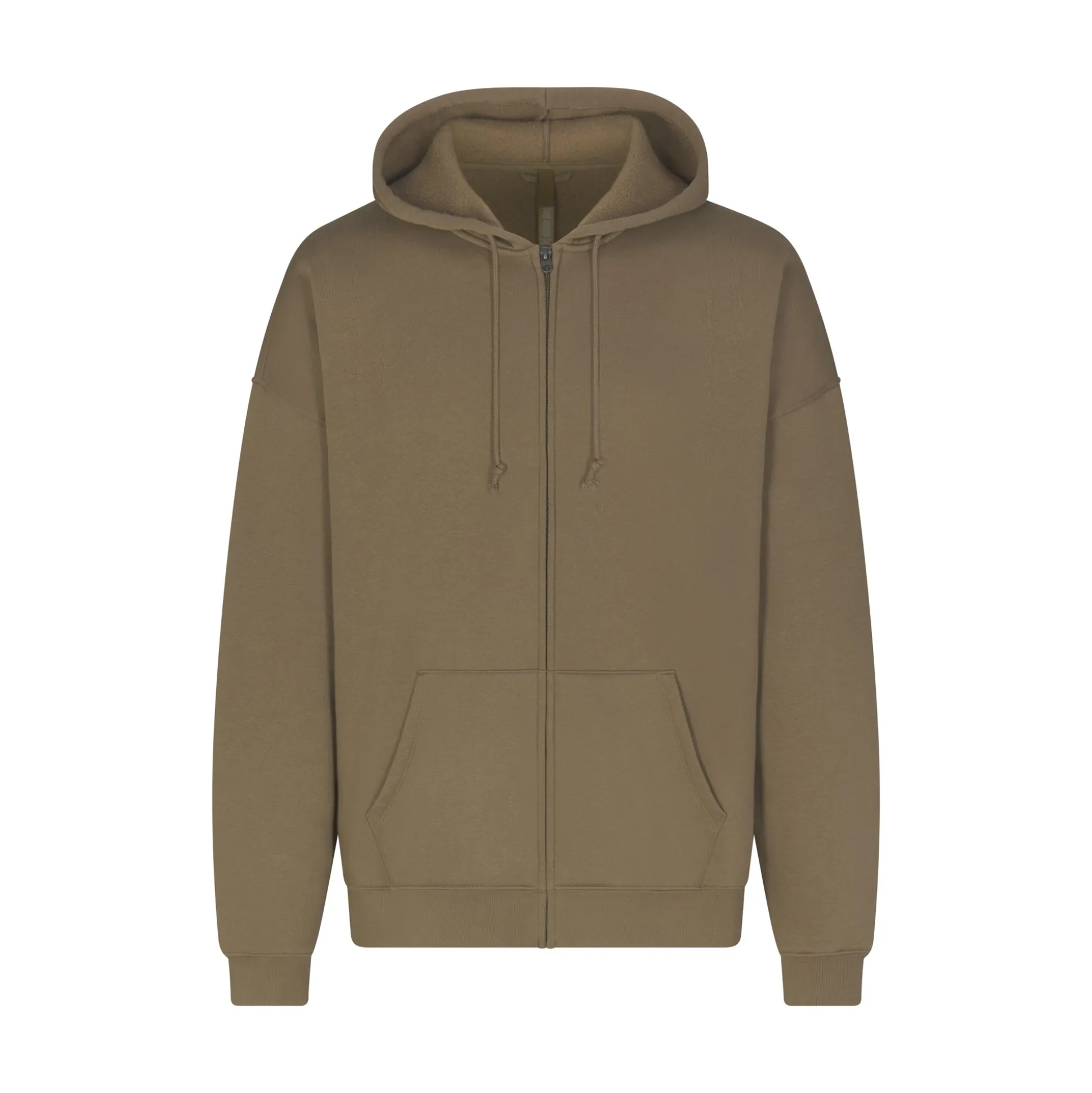 FLEECE LOUNGE MENS OVERSIZED ZIP UP HOODIE | ARMY