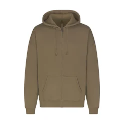 FLEECE LOUNGE MENS OVERSIZED ZIP UP HOODIE | ARMY