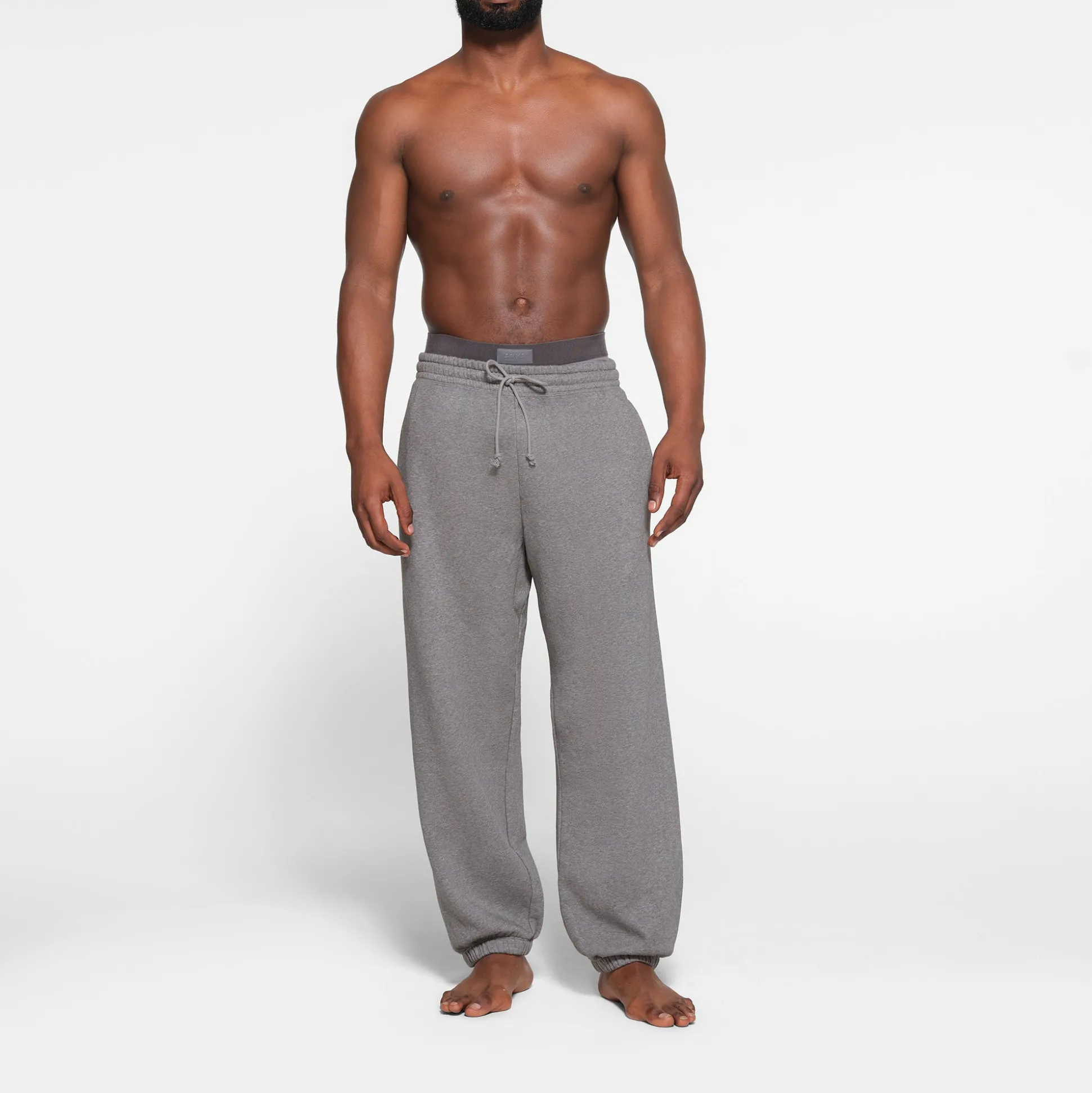 FLEECE LOUNGE MENS OVERSIZED JOGGER | DARK HEATHER GREY