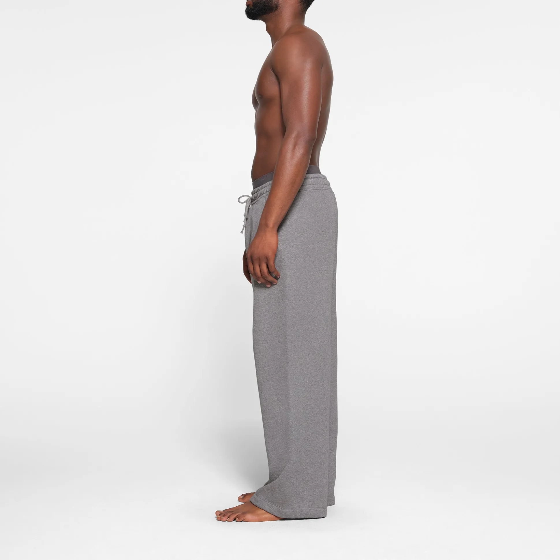 FLEECE LOUNGE MENS OVERSIZED STRAIGHT LEG PANT | DARK HEATHER GREY