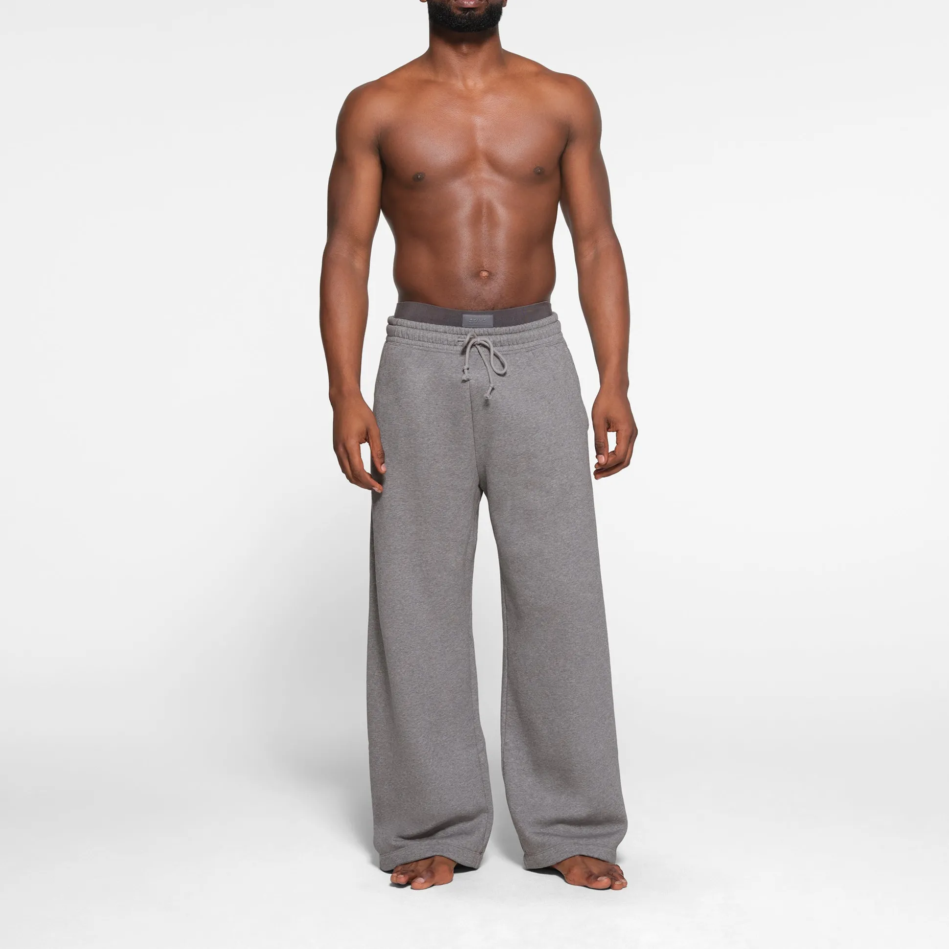 FLEECE LOUNGE MENS OVERSIZED STRAIGHT LEG PANT | DARK HEATHER GREY