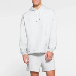 FLEECE LOUNGE MENS OVERSIZED HOODIE | LIGHT HEATHER GREY
