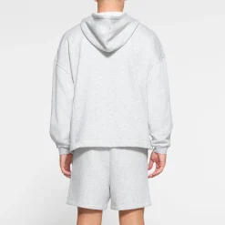 FLEECE LOUNGE MENS OVERSIZED HOODIE | LIGHT HEATHER GREY