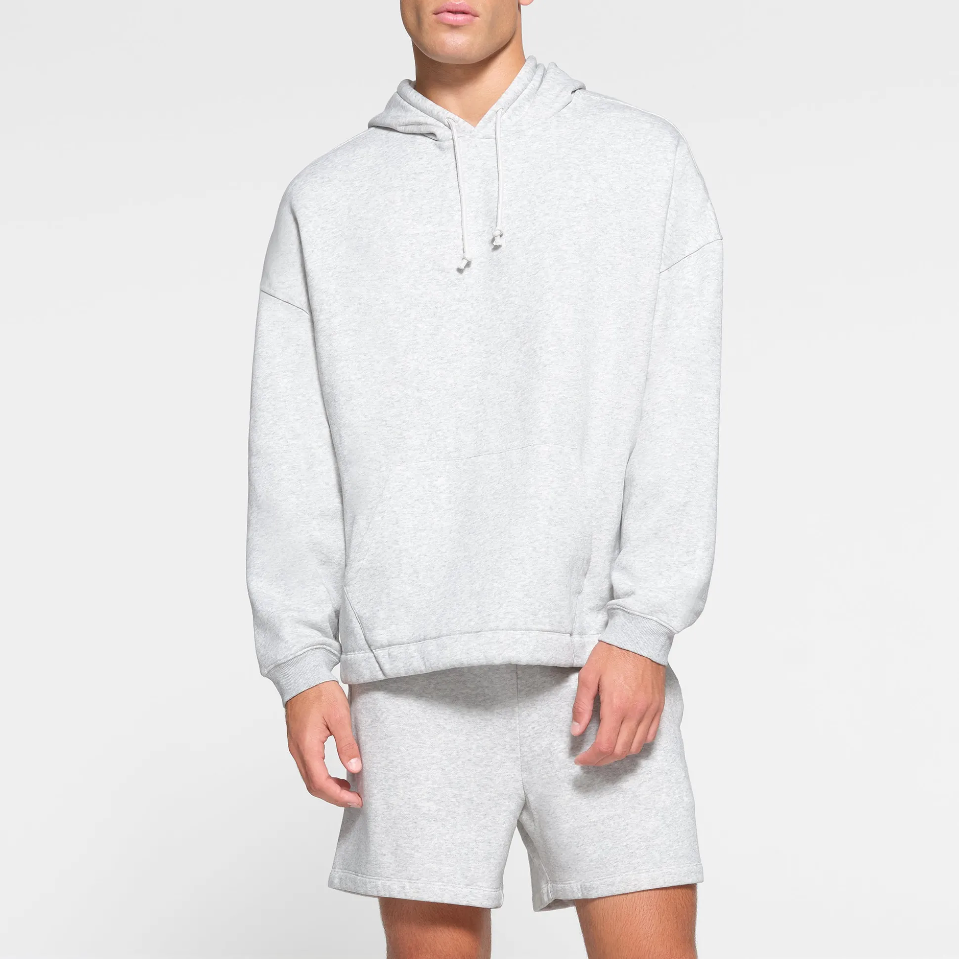 FLEECE LOUNGE MENS OVERSIZED HOODIE | LIGHT HEATHER GREY
