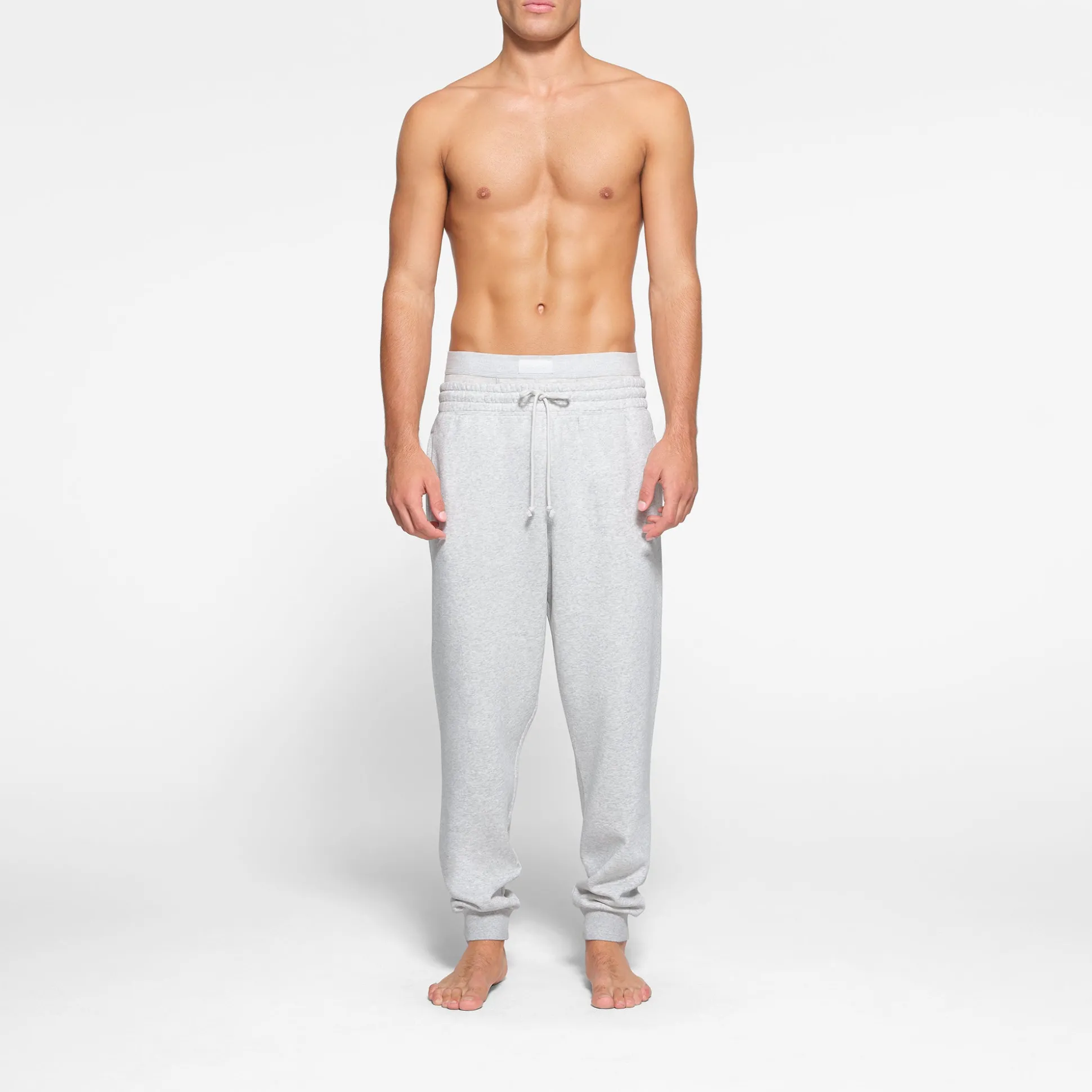 FLEECE LOUNGE MENS TAPERED JOGGER | LIGHT HEATHER GREY