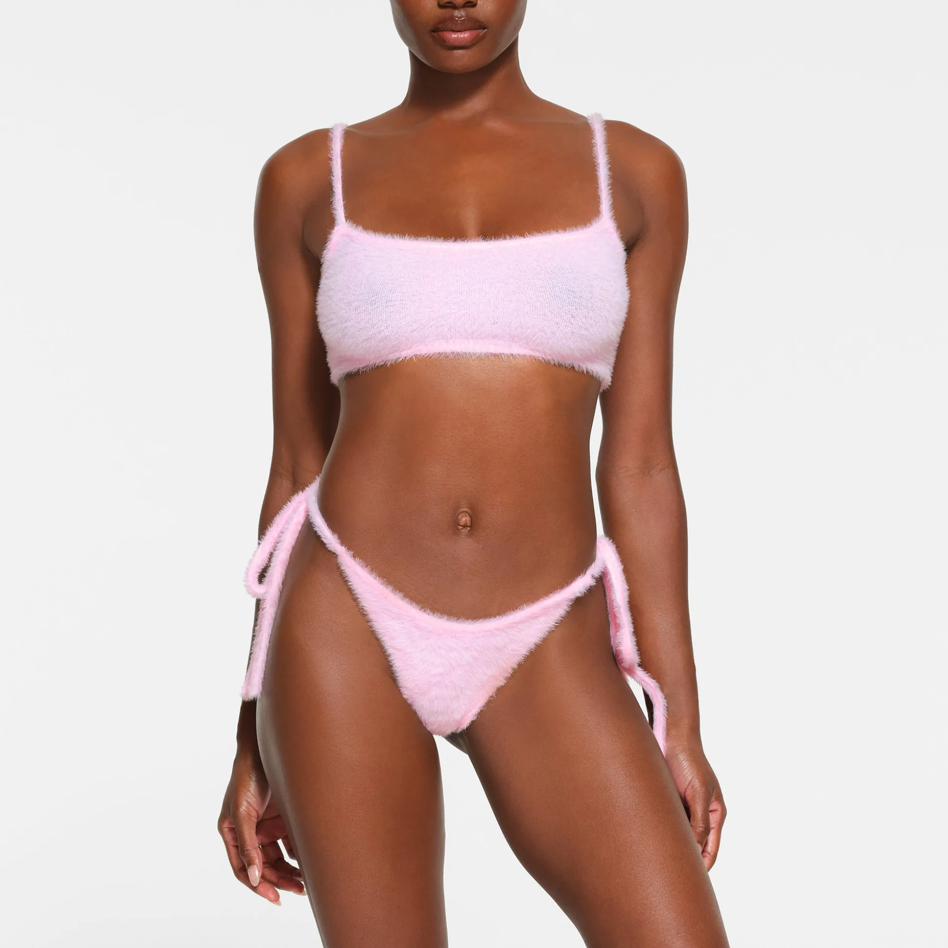 FUZZY KNITS SCOOP BRALETTE | BABY PINK