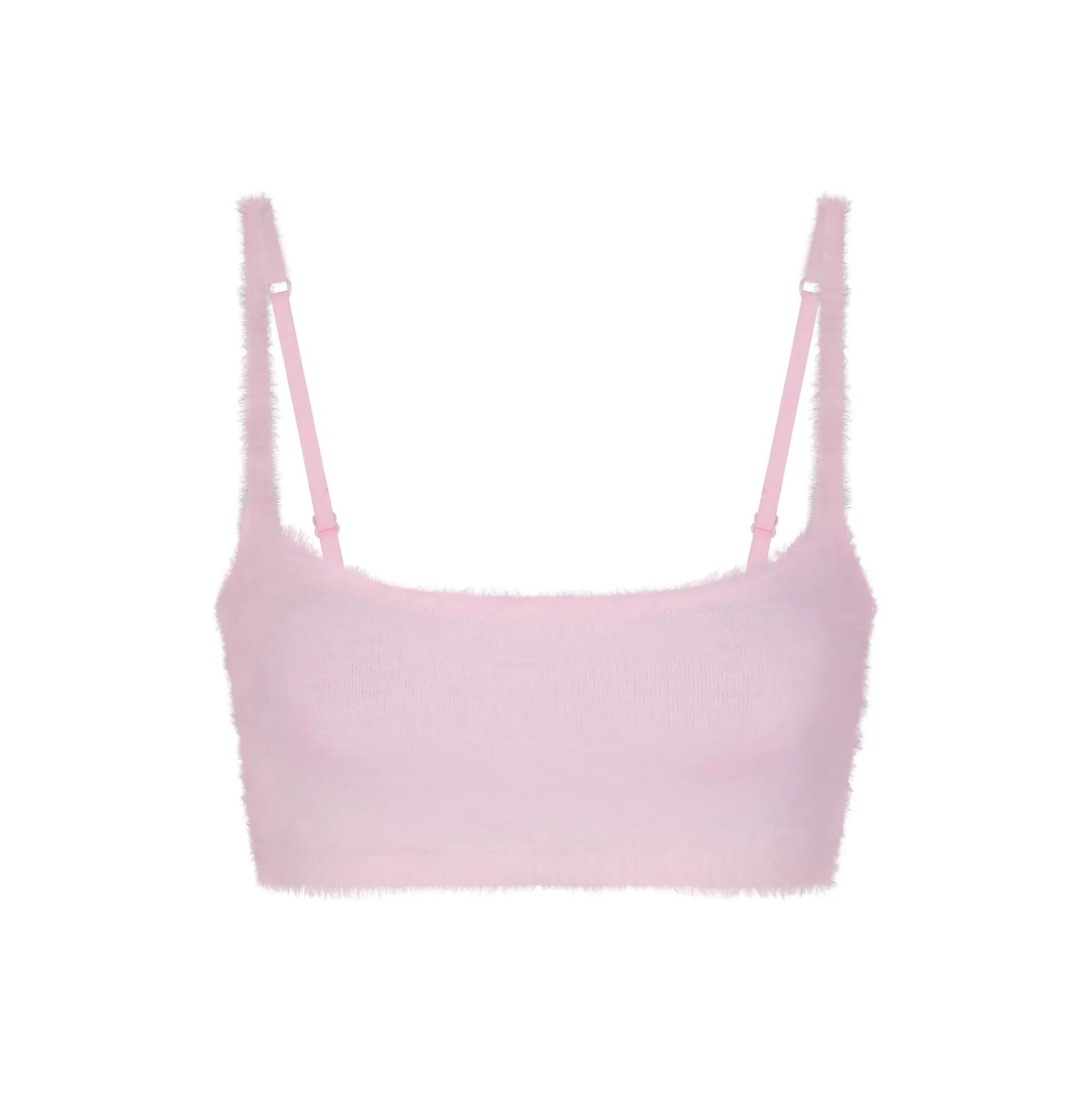 FUZZY KNITS SCOOP BRALETTE | BABY PINK
