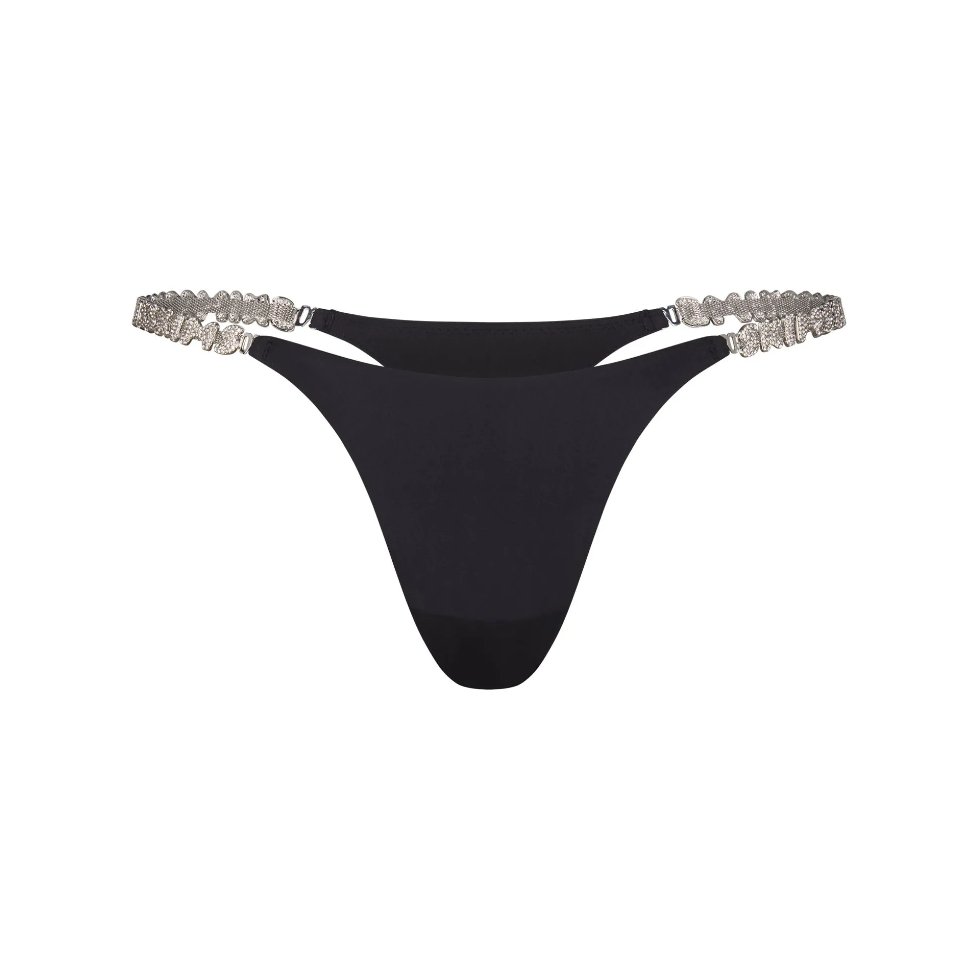 JELLY SHEER CRYSTAL LOGO SIDE THONG | ONYX