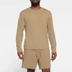 JERSEY LOUNGE MENS RELAXED LONG SLEEVE T-SHIRT | KHAKI