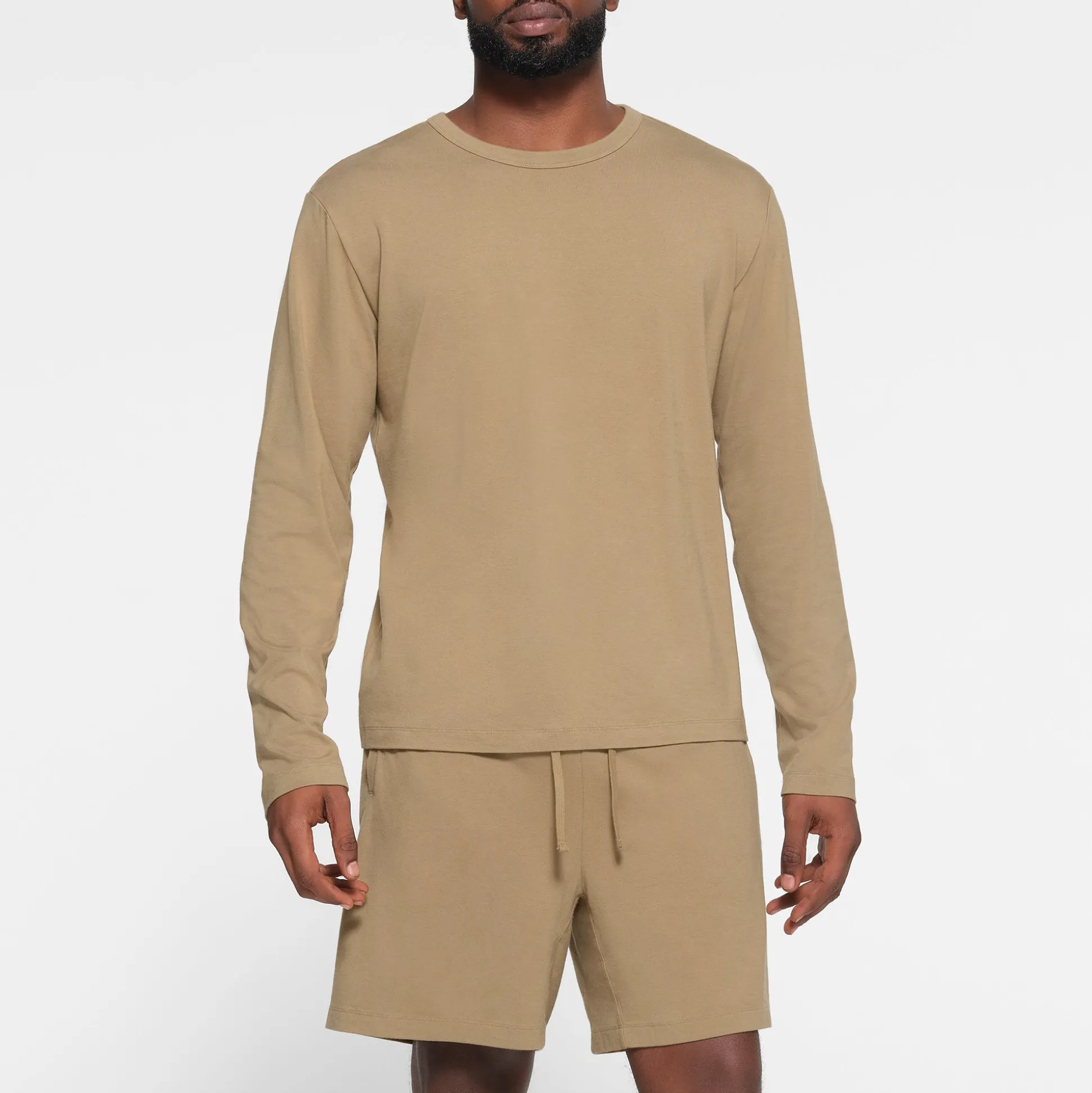 JERSEY LOUNGE MENS RELAXED LONG SLEEVE T-SHIRT | KHAKI