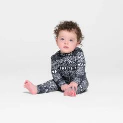 LOGO PLUSH POINTELLE BABY ONESIE | ONYX FAIR ISLE