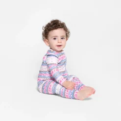 LOGO PLUSH POINTELLE BABY ONESIE | OPAL FAIR ISLE