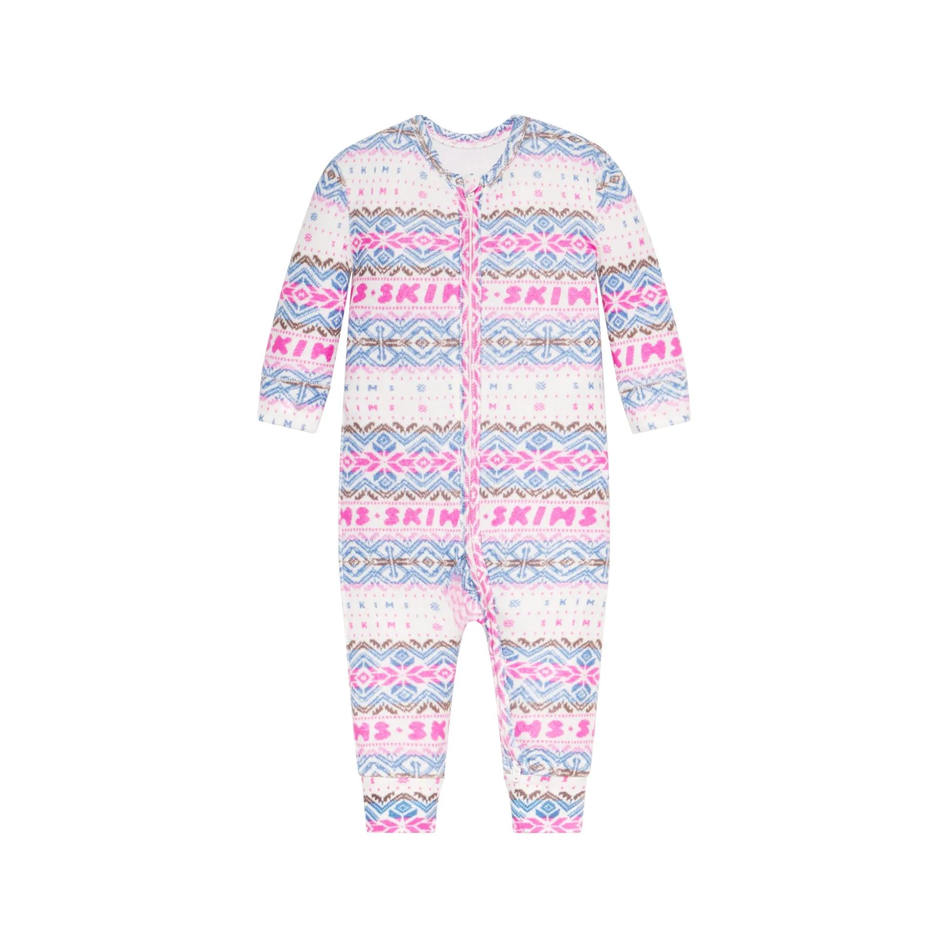 LOGO PLUSH POINTELLE BABY ONESIE | OPAL FAIR ISLE