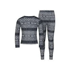 LOGO PLUSH POINTELLE KIDS LONG SLEEVE SET | ONYX FAIR ISLE