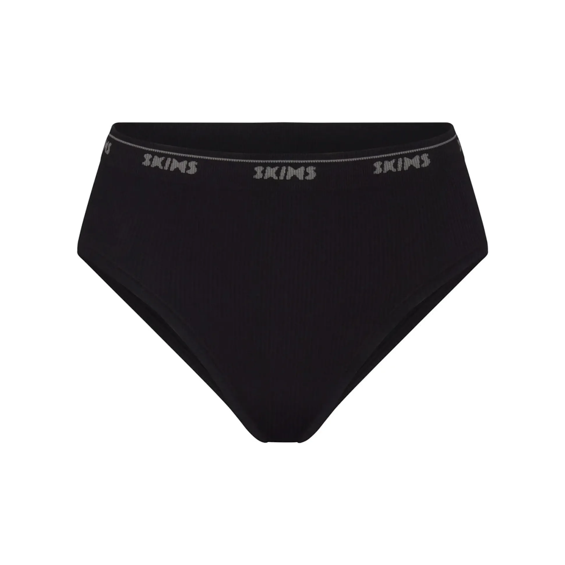 LOGO RIB HIGH LEG BIKINI | ONYX