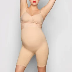 MATERNITY SCULPTING SHORT MID THIGH | CLAY