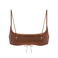 METALLIC SWIM MICRO SCOOP BIKINI TOP | PENNY