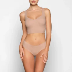 NAKED PLUNGE LONGLINE BRALETTE | CLAY