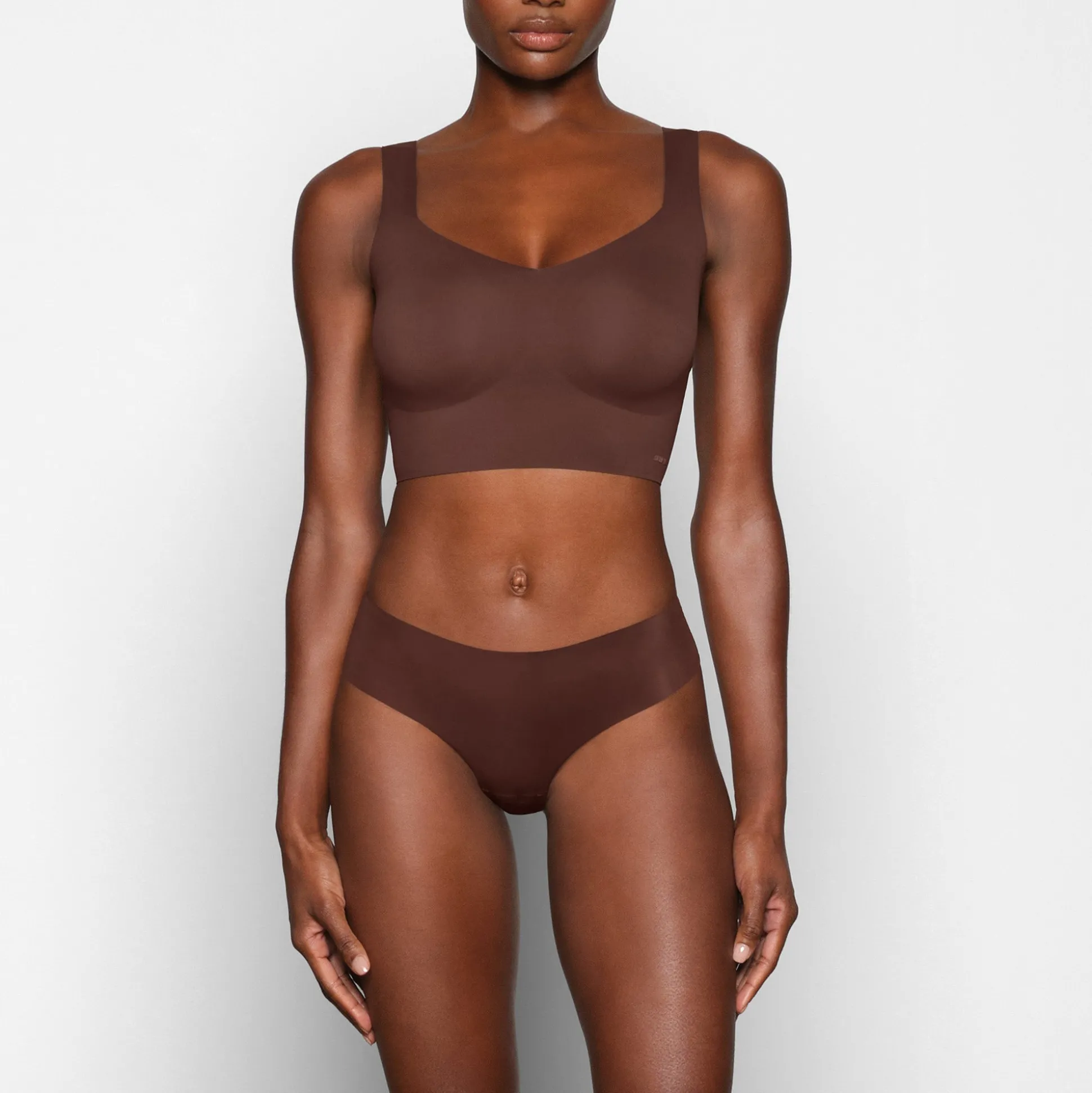 NAKED PLUNGE LONGLINE BRALETTE | COCOA