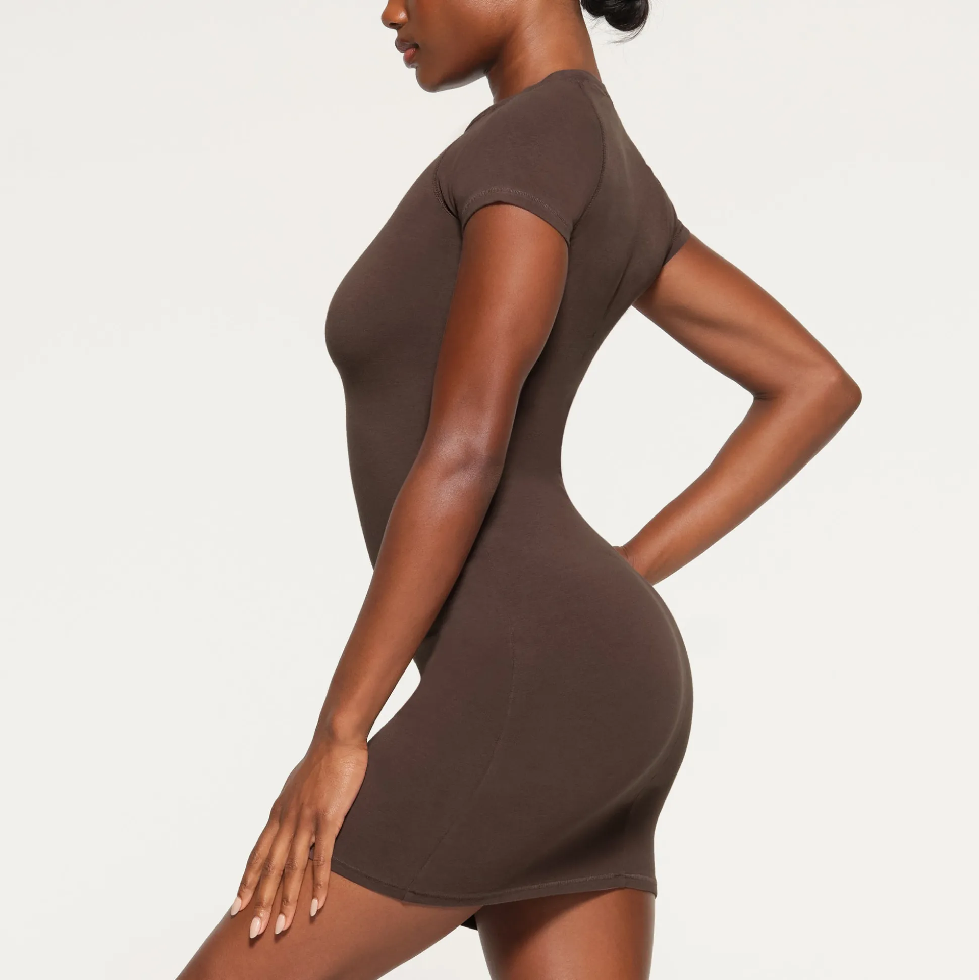 NEW VINTAGE RAGLAN MINI DRESS | COCOA