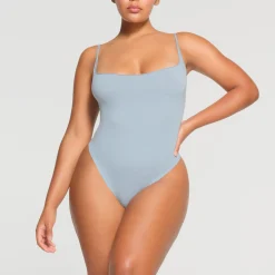 RAW EDGE CAMI BODYSUIT | DENIM