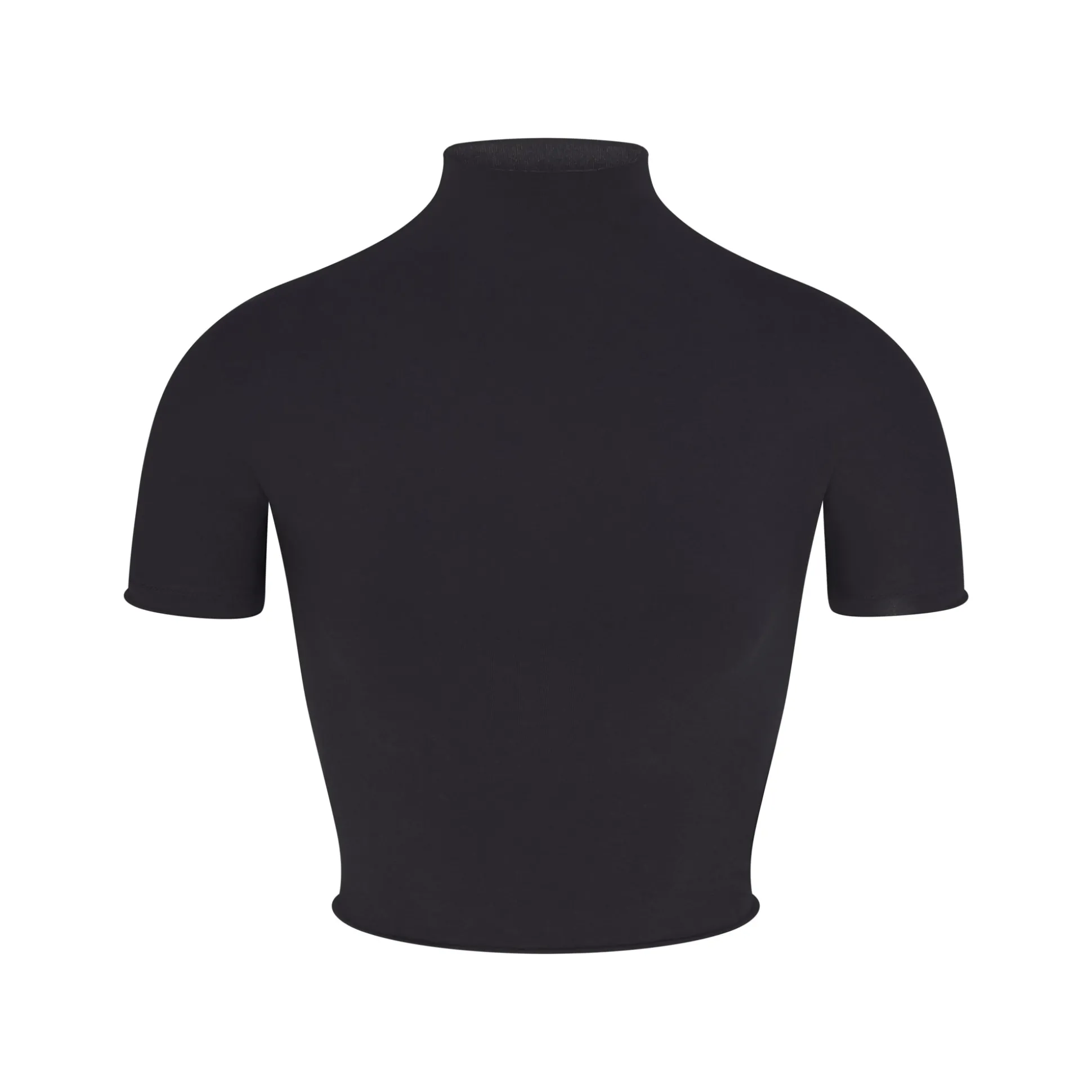 RAW EDGE CROPPED T-SHIRT | ONYX