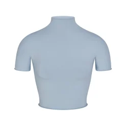 RAW EDGE CROPPED T-SHIRT | DENIM