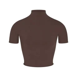 RAW EDGE CROPPED T-SHIRT | ESPRESSO